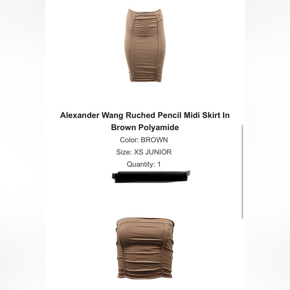 Alexander Wang Ruched set In Brown Polyamide